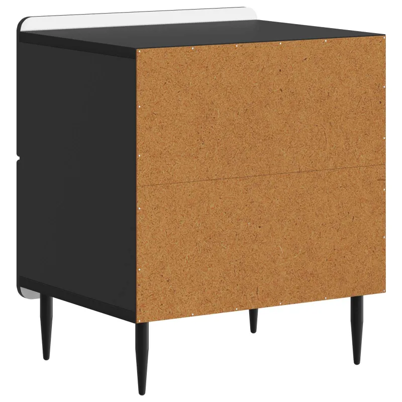 Šalia lovos spintelė su stalčių 2 pcs Juoda 43 x 34,5 x 49,5 cm