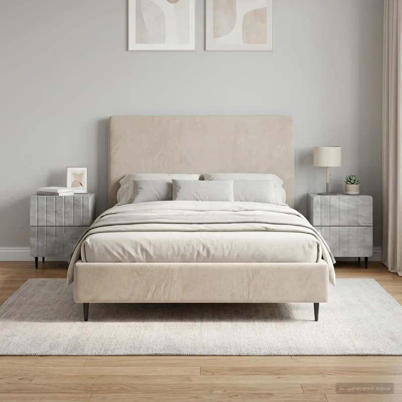 Šalia lovos spintelė 2 pcs Betono pilka 43 x 34,5 x 49,5 cm