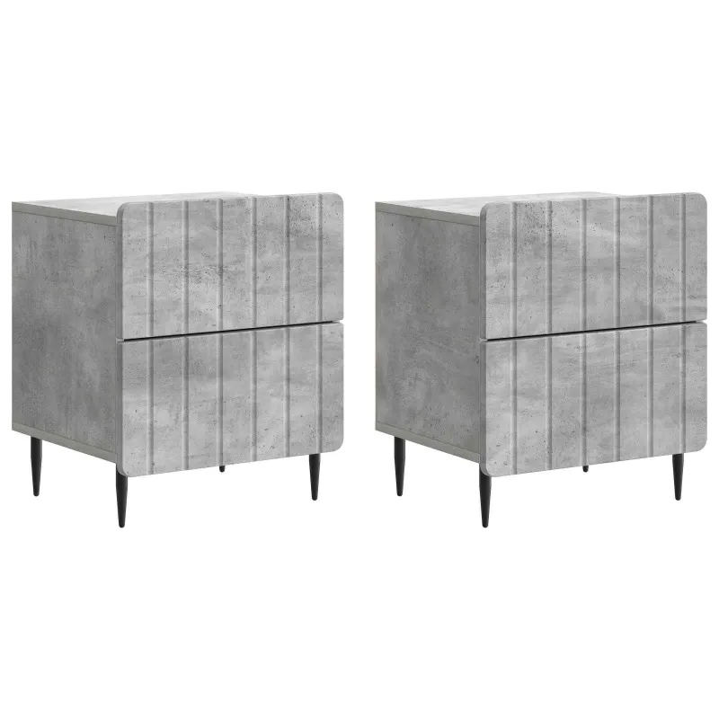Šalia lovos spintelė 2 pcs Betono pilka 43 x 34,5 x 49,5 cm