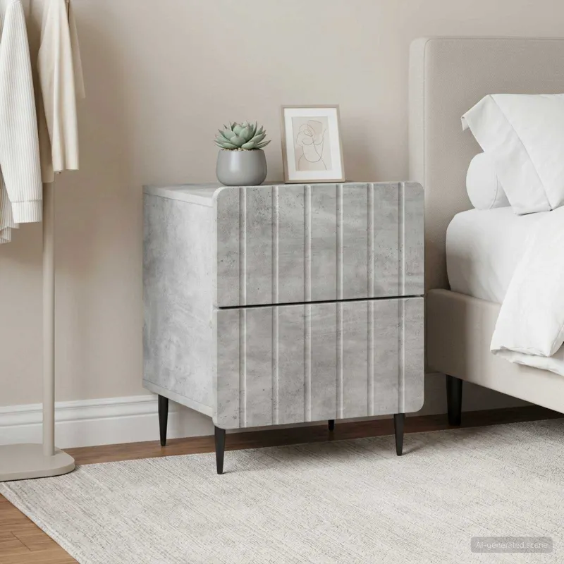Šalia lovos spintelė 2 pcs Betono pilka 43 x 34,5 x 49,5 cm