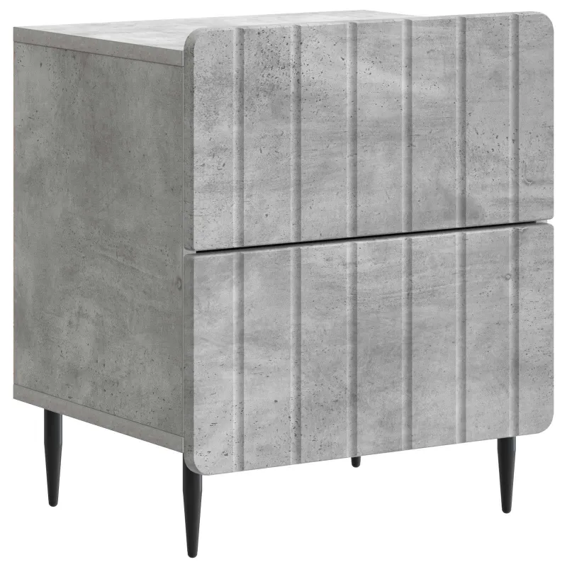 Šalia lovos spintelė 2 pcs Betono pilka 43 x 34,5 x 49,5 cm