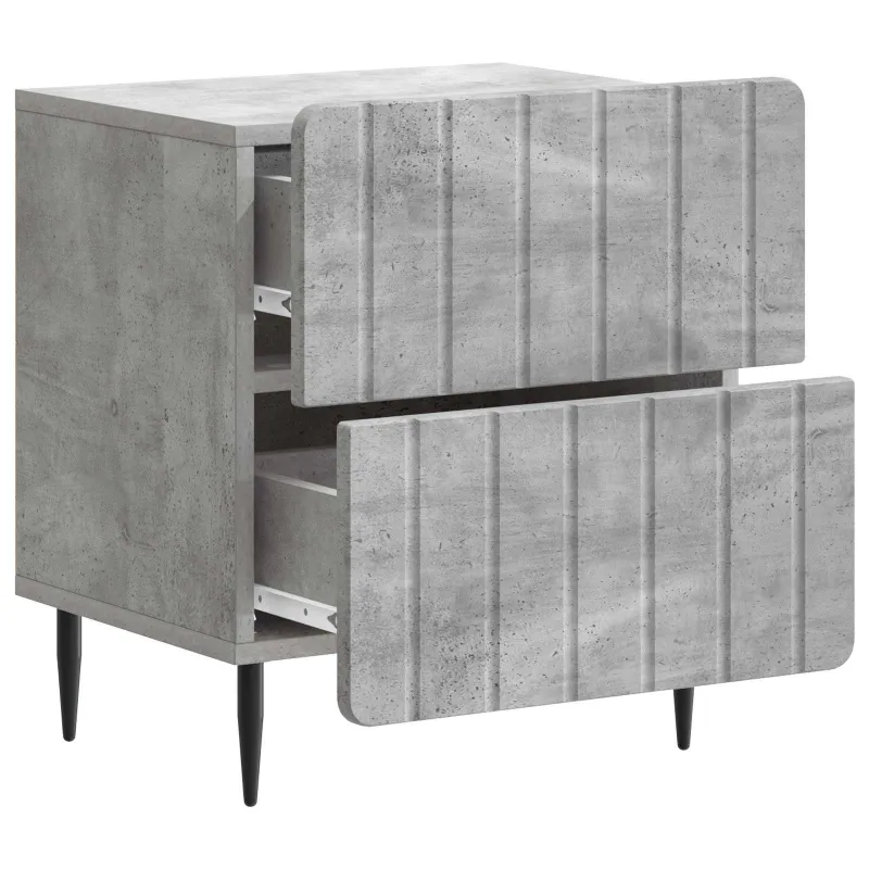 Šalia lovos spintelė 2 pcs Betono pilka 43 x 34,5 x 49,5 cm