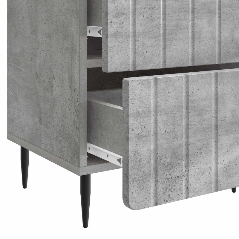 Šalia lovos spintelė 2 pcs Betono pilka 43 x 34,5 x 49,5 cm