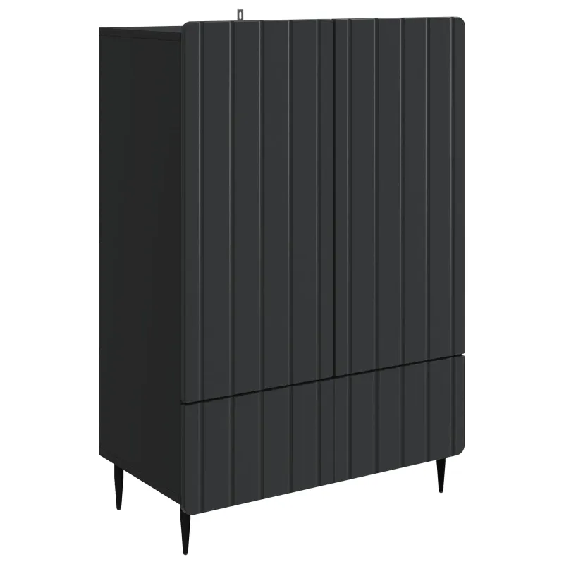 Kabalas su stalčių Juoda 66 x 34,5 x 97 cm Apdirbta mediena