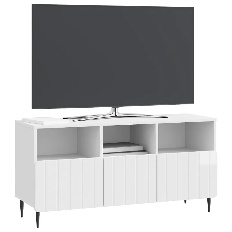 Televizoriaus spintelė Itin blizgi balta 102 x 34,5 x 50 cm