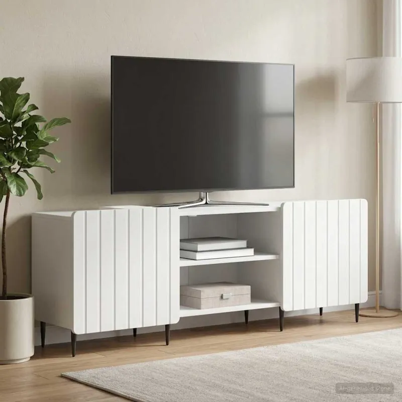Televizoriaus spintelė Balta 150 x 31 x 52 cm Apdirbta mediena