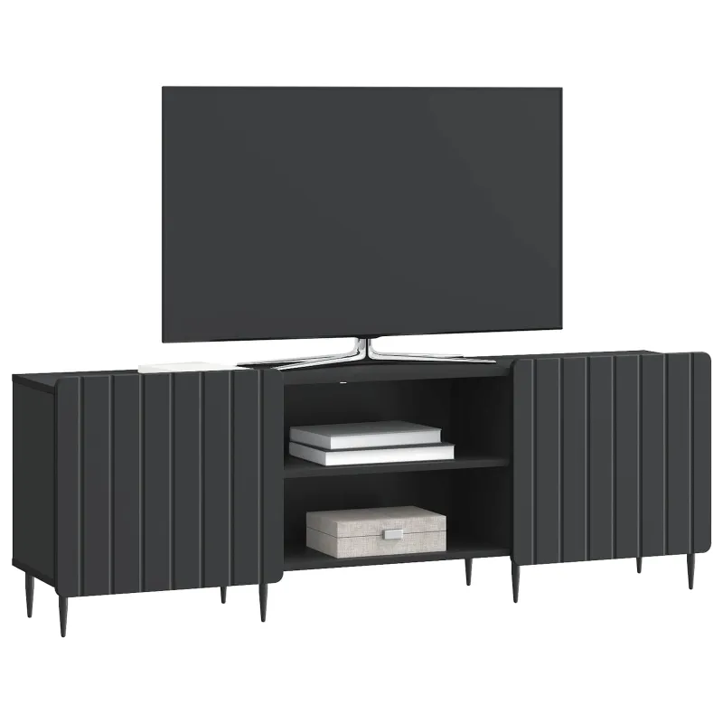 Televizoriaus spintelė Juoda 150 x 31 x 52 cm Apdirbta mediena