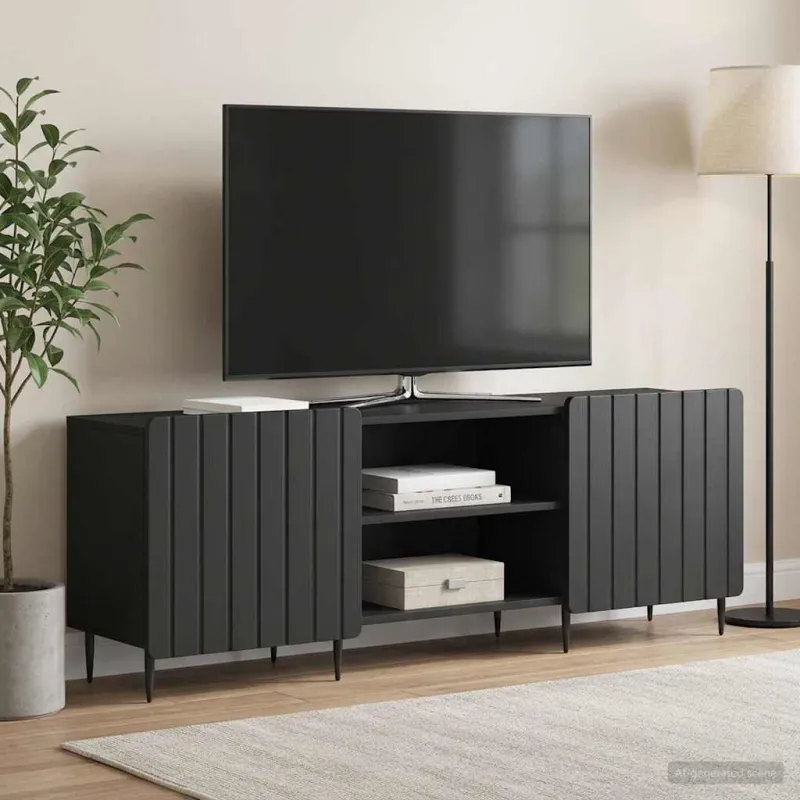 Televizoriaus spintelė Juoda 150 x 31 x 52 cm Apdirbta mediena