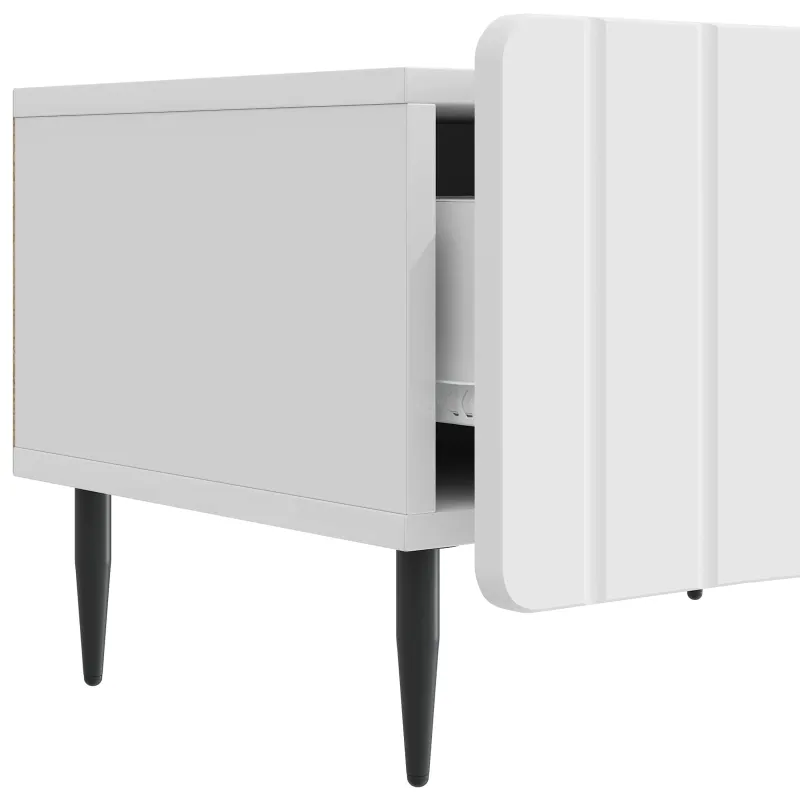 Televizoriaus spintelė Itin blizgi balta 147 x 34,5 x 32 cm