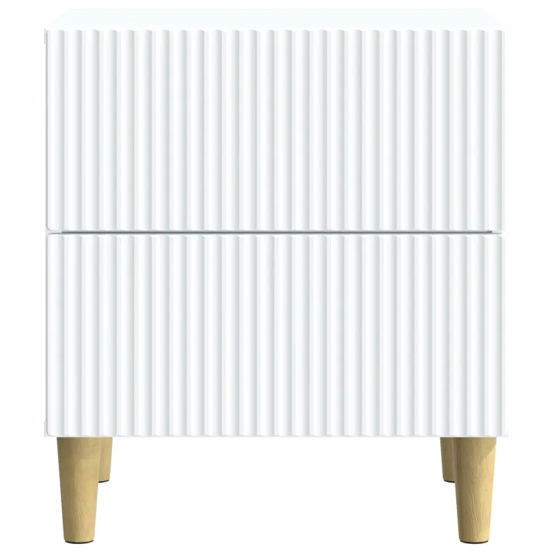 Šalia lovos spintelė su stalčių 2 pcs Balta 43 x 34,5 x 48 cm