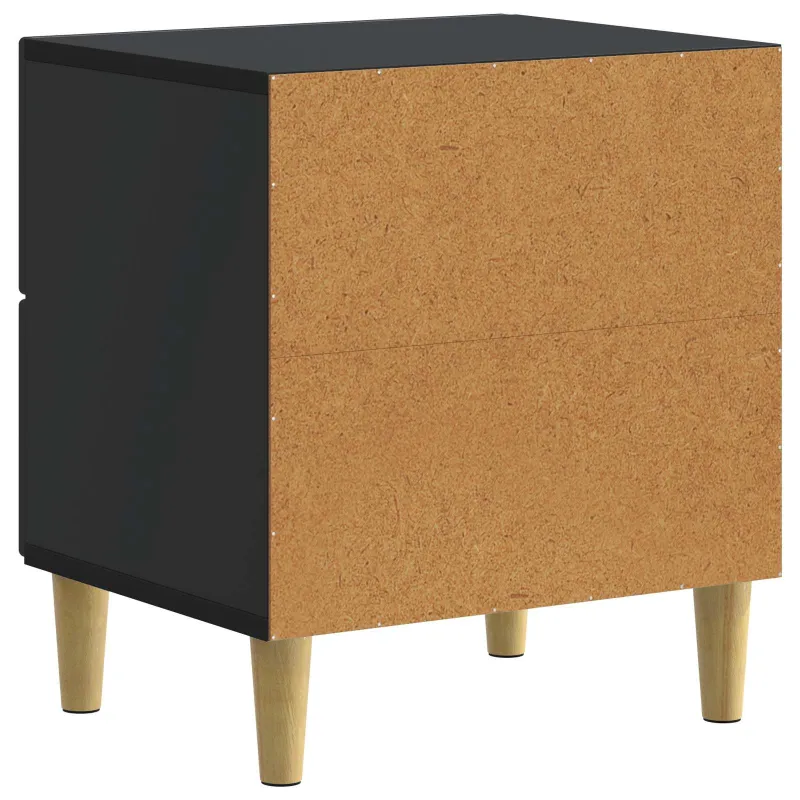 Šalia lovos spintelė su stalčių 2 pcs Juoda 43 x 34,5 x 48 cm
