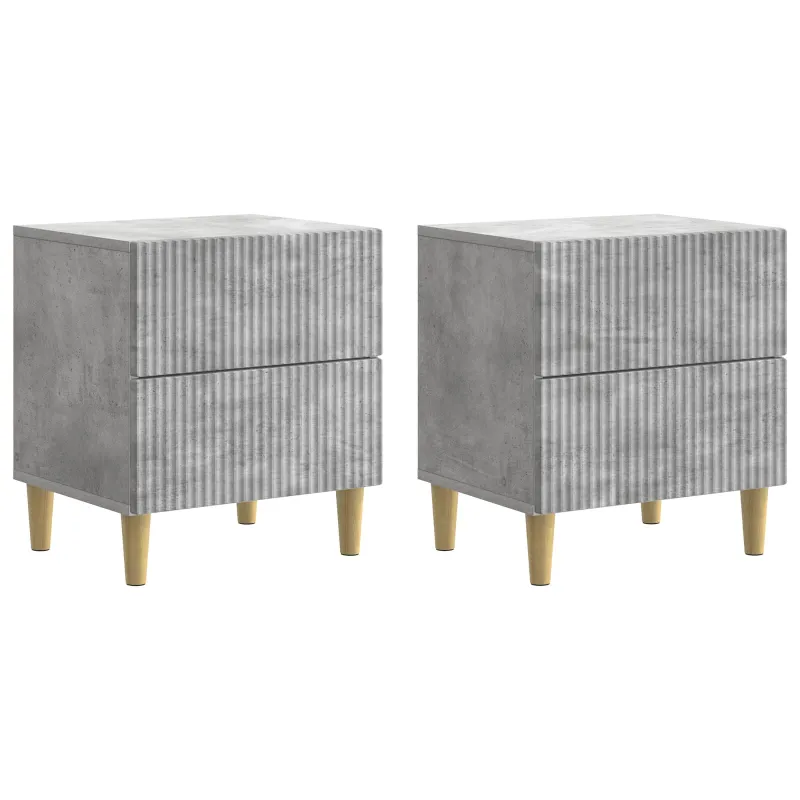 Šalia lovos spintelė 2 pcs Betono pilka 43 x 34,5 x 48 cm