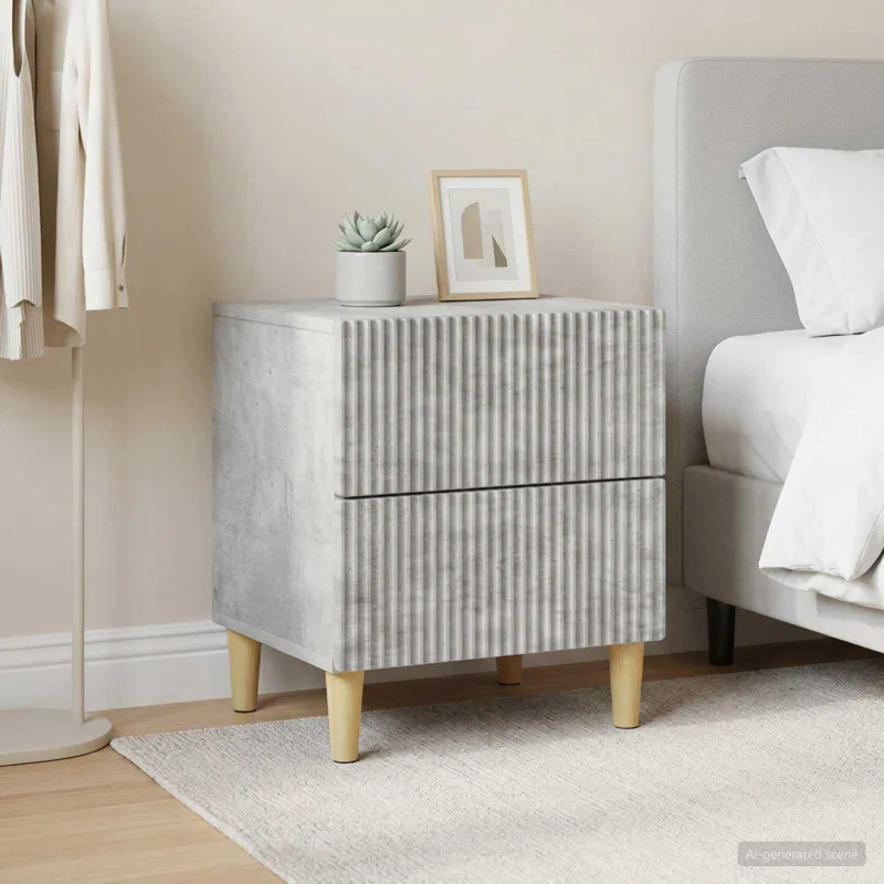 Šalia lovos spintelė 2 pcs Betono pilka 43 x 34,5 x 48 cm