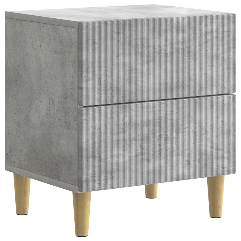 Šalia lovos spintelė 2 pcs Betono pilka 43 x 34,5 x 48 cm