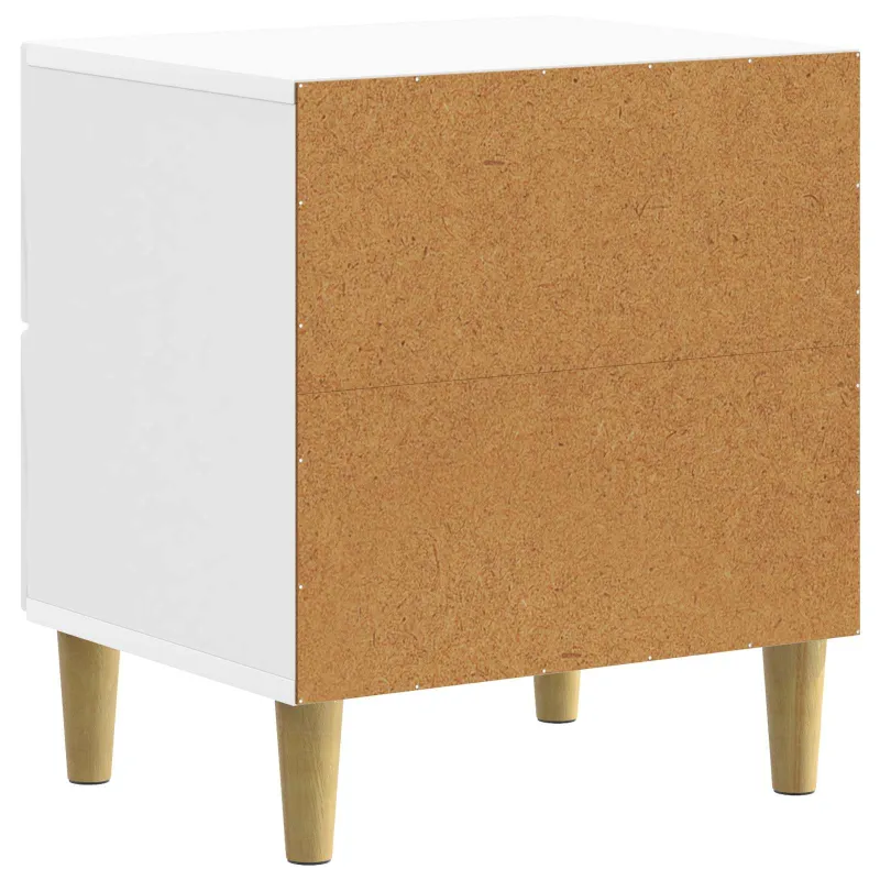 Šalia lovos spintelė 2 pcs Itin blizgi balta 43 x 34,5 x 48 cm