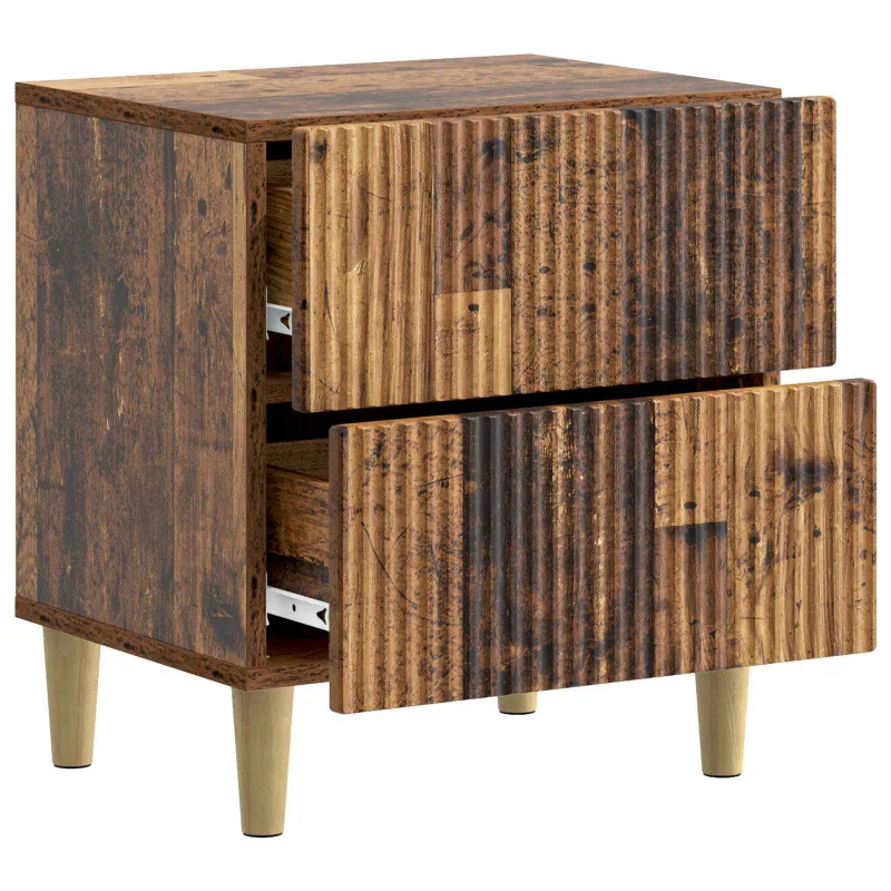 Šalia lovos spintelė 2 pcs Sendintos medienos 43 x 34,5 x 48 cm