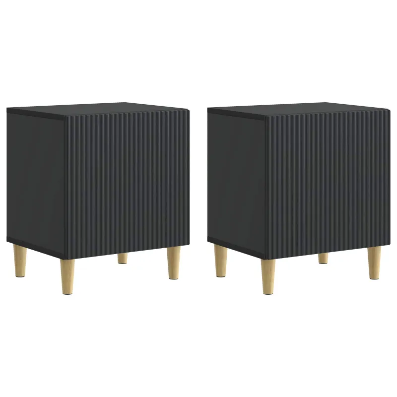 Šalia lovos spintelė 2 pcs Juoda 43 x 34,5 x 50 cm