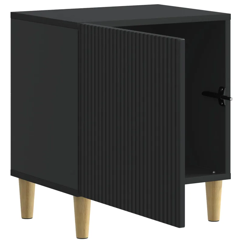 Šalia lovos spintelė 2 pcs Juoda 43 x 34,5 x 50 cm