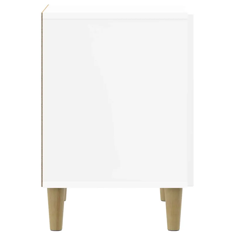 Šalia lovos spintelė 2 pcs Itin blizgi balta 43 x 34,5 x 50 cm