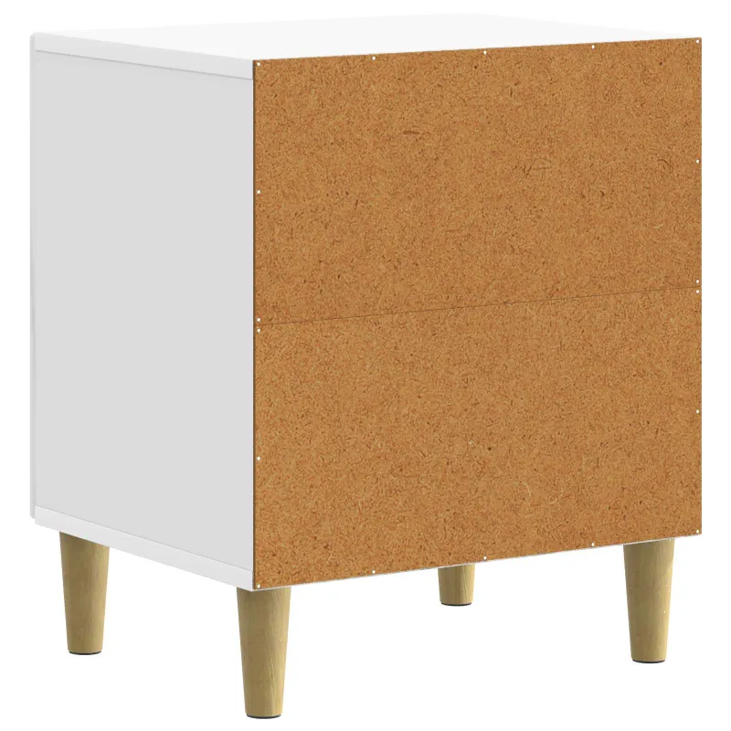 Šalia lovos spintelė 2 pcs Itin blizgi balta 43 x 34,5 x 50 cm