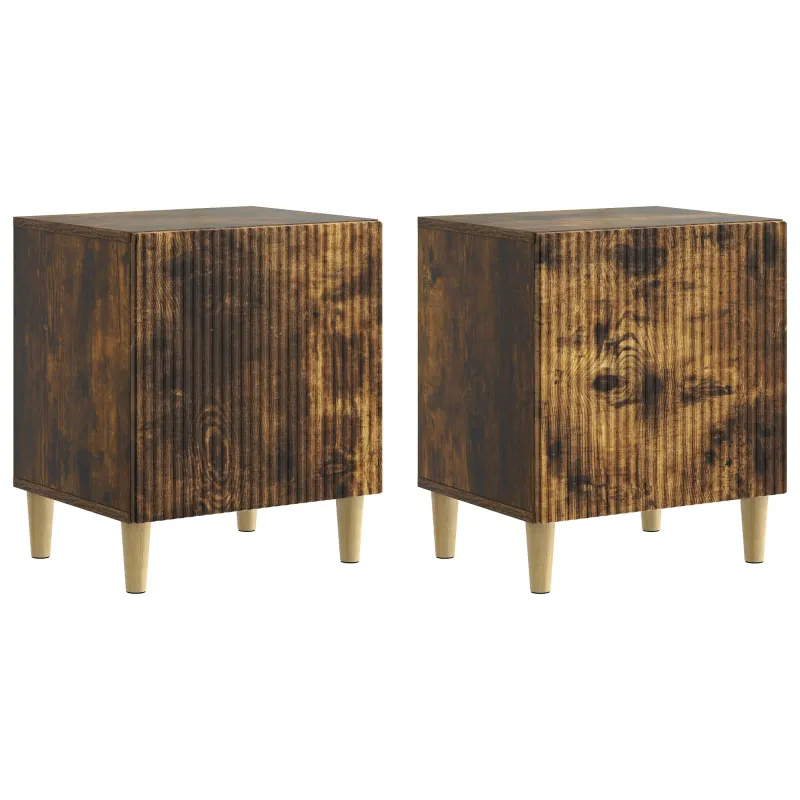 Šalia lovos spintelė 2 pcs Dūminio ąžuolo 43 x 34,5 x 50 cm