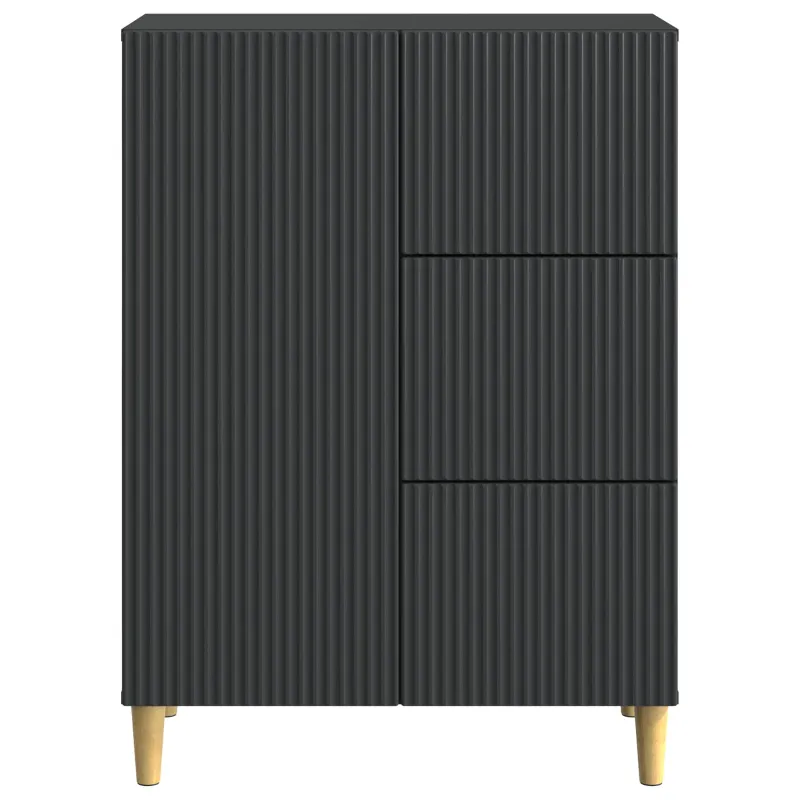 Kabalas su stalčių Juoda 66 x 34,5 x 90 cm Apdirbta mediena