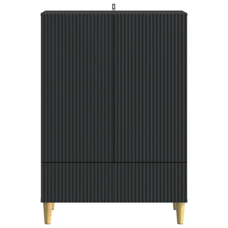 Kabalas su stalčių Juoda 66 x 34,5 x 95 cm Apdirbta mediena