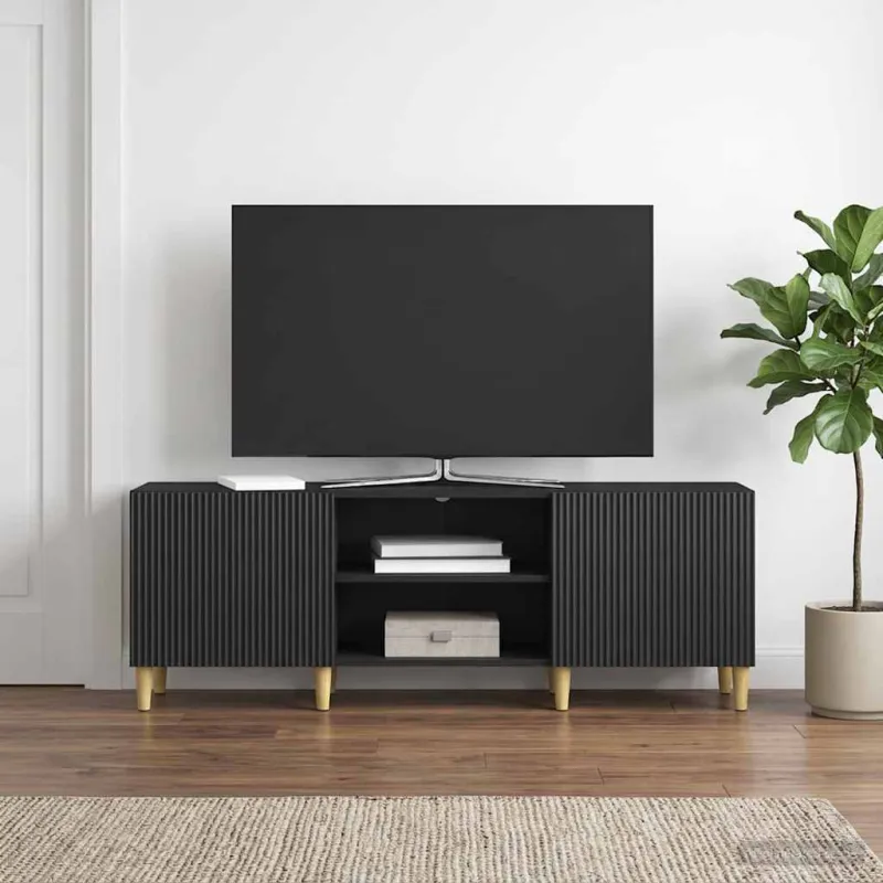 Televizoriaus spintelė Juoda 150 x 31 x 50 cm Apdirbta mediena