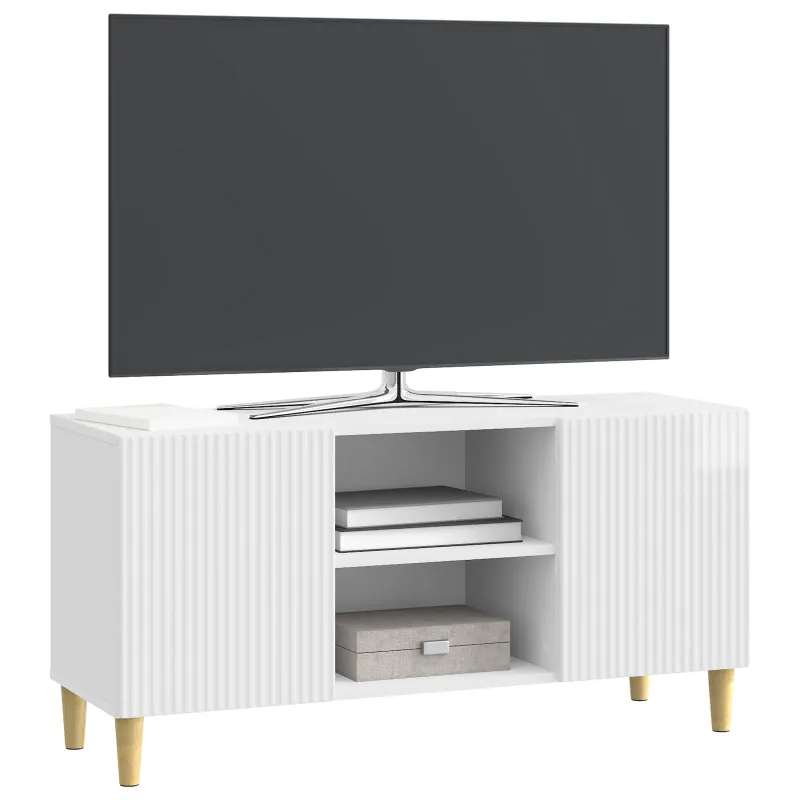 Televizoriaus spintelė Itin blizgi balta 102 x 34,5 x 50 cm