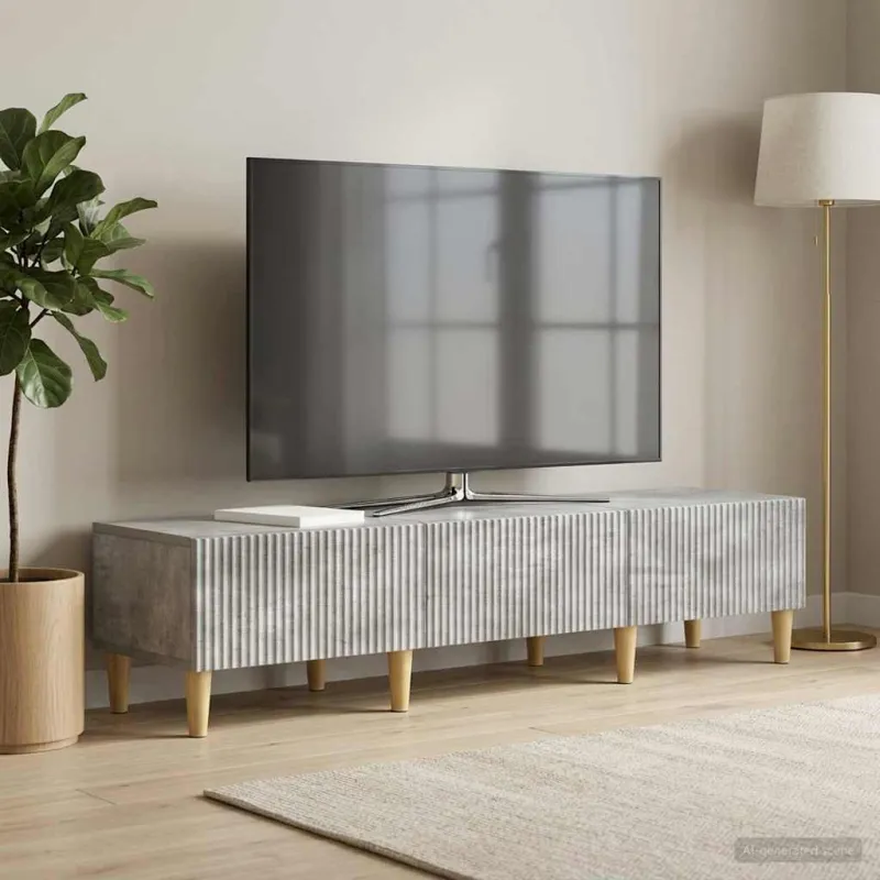 Televizoriaus spintelė Betono pilka 147 x 34,5 x 30 cm