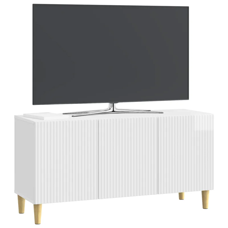 Televizoriaus spintelė Itin blizgi balta 99 x 34,5 x 50 cm