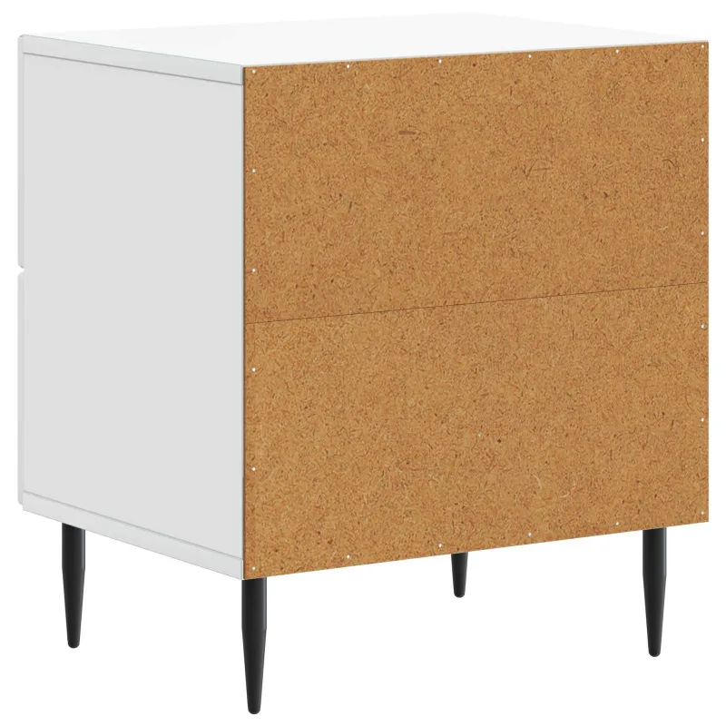 Šalia lovos spintelė su stalčių 2 pcs Balta 43 x 34,5 x 47,5 cm