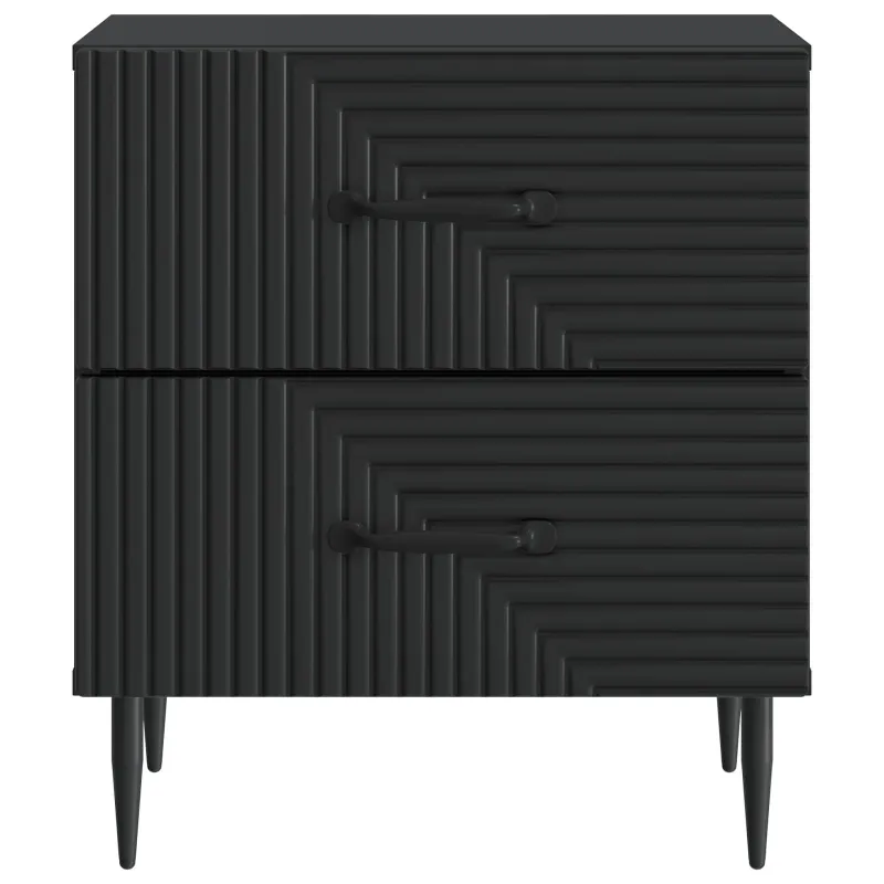 Šalia lovos spintelė su stalčių 2 pcs Juoda 43 x 34,5 x 47,5 cm