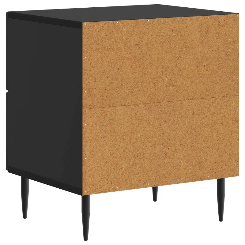 Šalia lovos spintelė su stalčių 2 pcs Juoda 43 x 34,5 x 47,5 cm