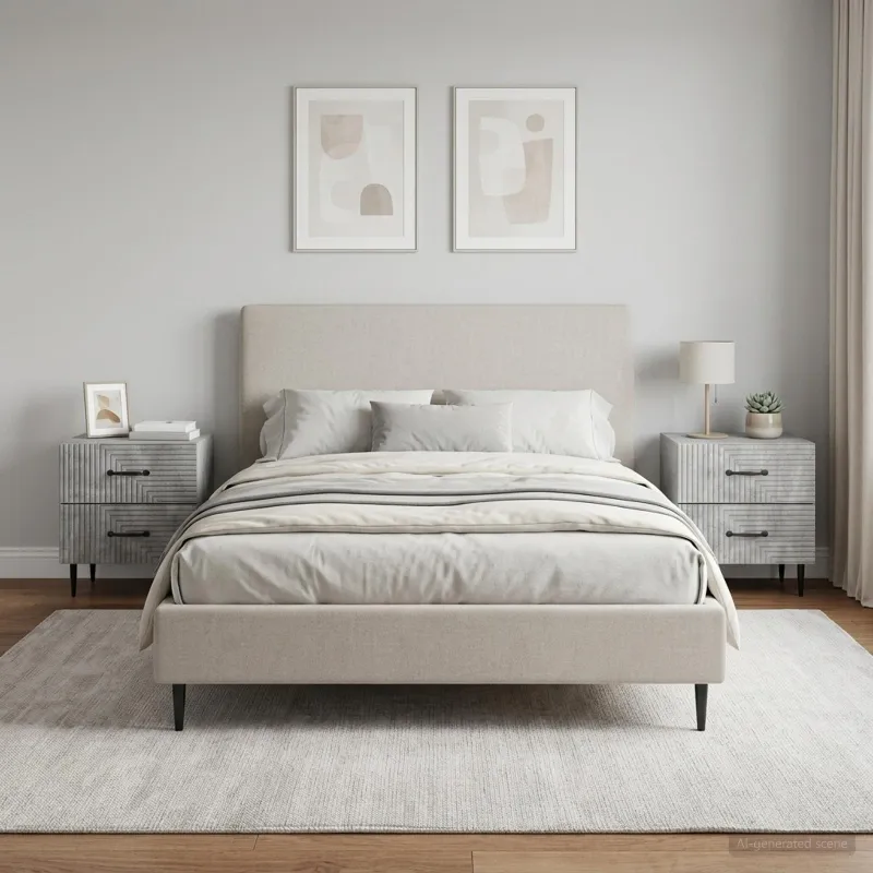 Šalia lovos spintelė 2 pcs Betono pilka 43 x 34,5 x 47,5 cm