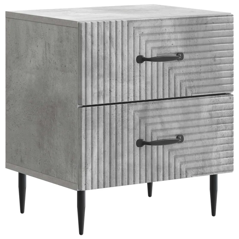 Šalia lovos spintelė 2 pcs Betono pilka 43 x 34,5 x 47,5 cm