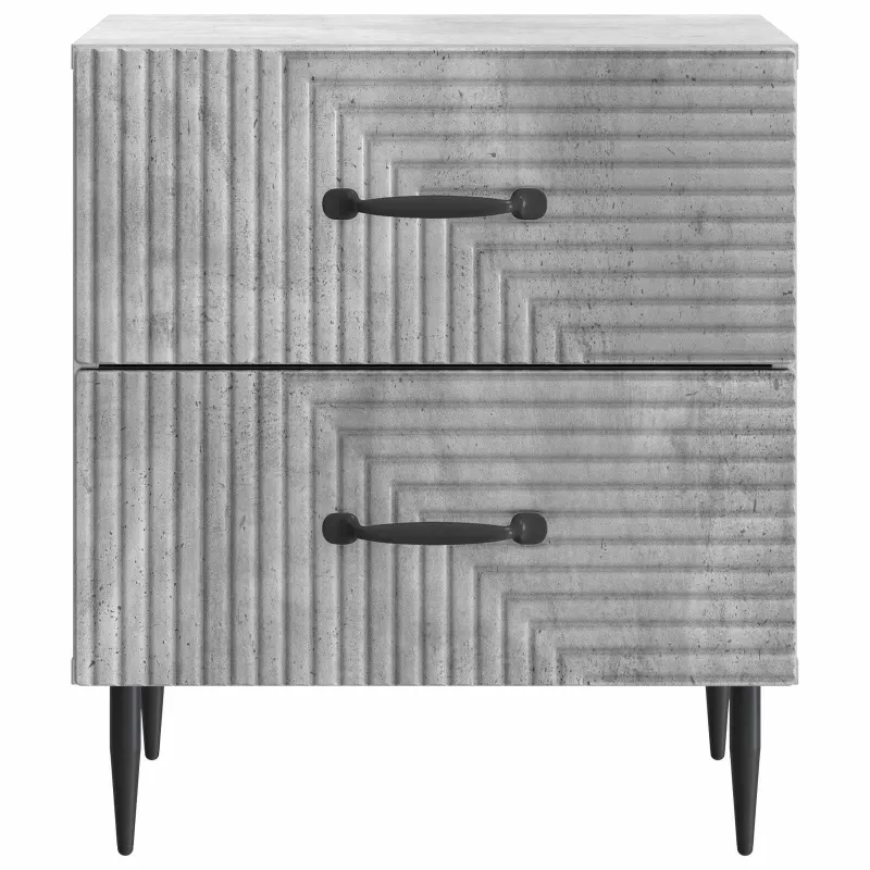 Šalia lovos spintelė 2 pcs Betono pilka 43 x 34,5 x 47,5 cm