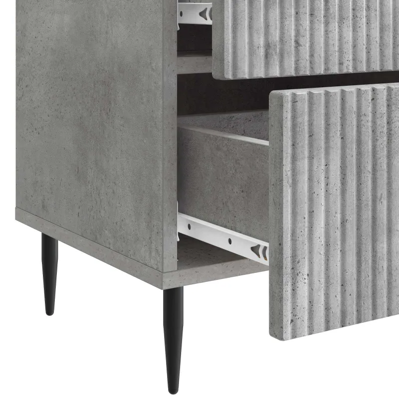 Šalia lovos spintelė 2 pcs Betono pilka 43 x 34,5 x 47,5 cm
