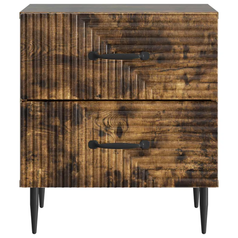 Šalia lovos spintelė 2 pcs Dūminio ąžuolo 43 x 34,5 x 47,5 cm