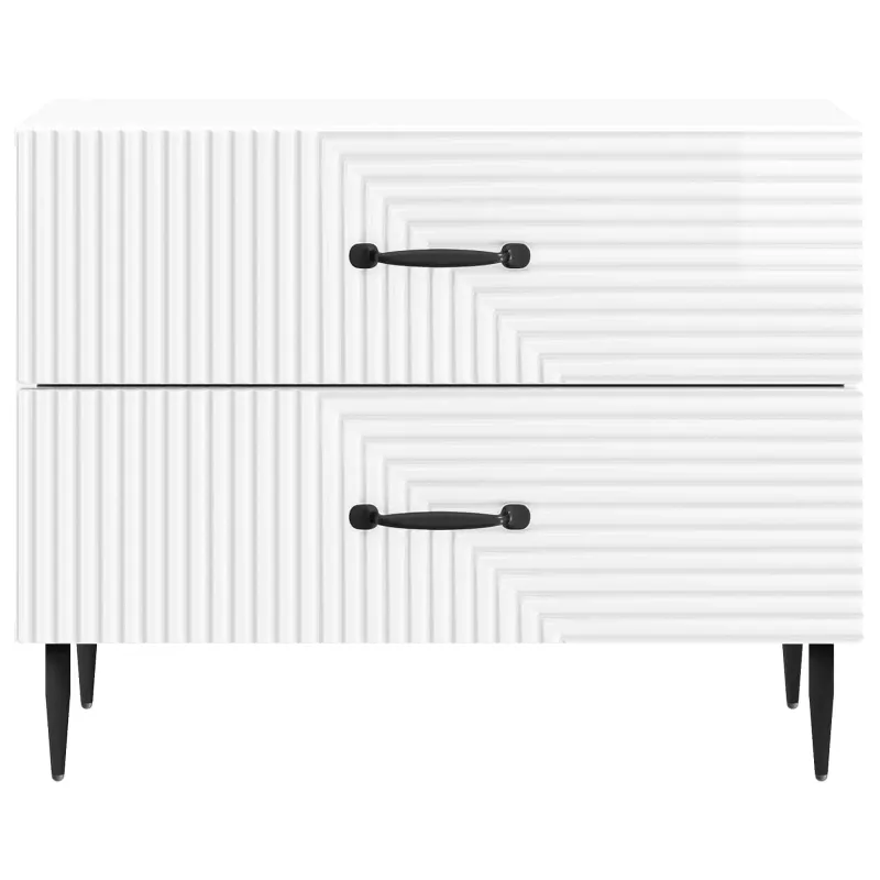 Šalia lovos spintelė Itin blizgi balta 62 x 34,5 x 47,5 cm