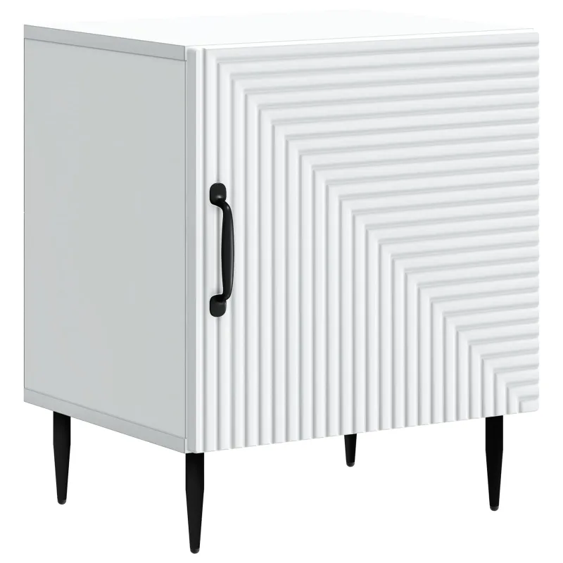 Šalia lovos spintelė 2 pcs Balta 43 x 34,5 x 50 cm