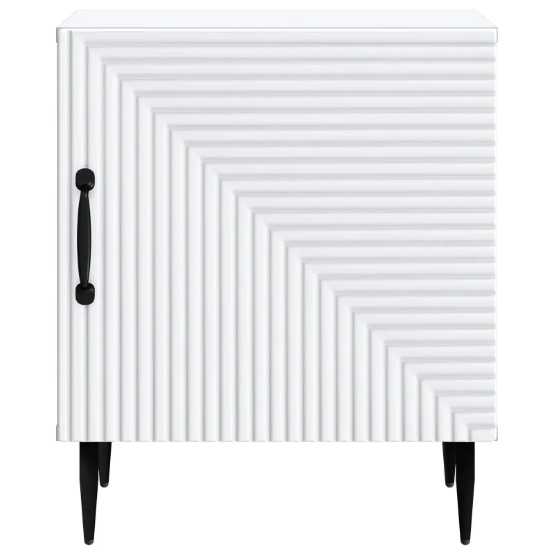 Šalia lovos spintelė 2 pcs Balta 43 x 34,5 x 50 cm