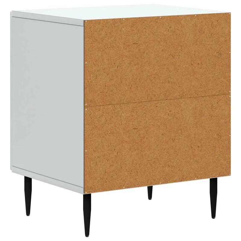 Šalia lovos spintelė 2 pcs Balta 43 x 34,5 x 50 cm
