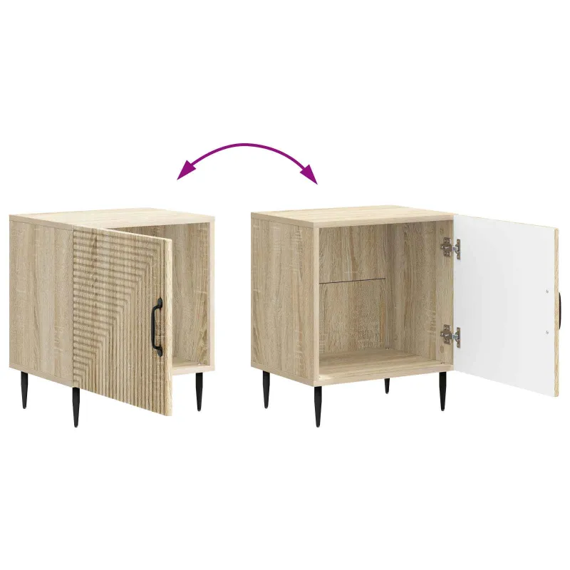 Šalia lovos spintelė 2 pcs Sonoma ąžuolas 43 x 34,5 x 50 cm