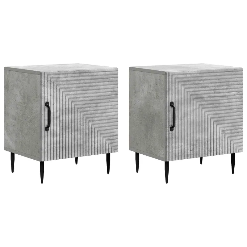 Šalia lovos spintelė 2 pcs Betono pilka 43 x 34,5 x 50 cm