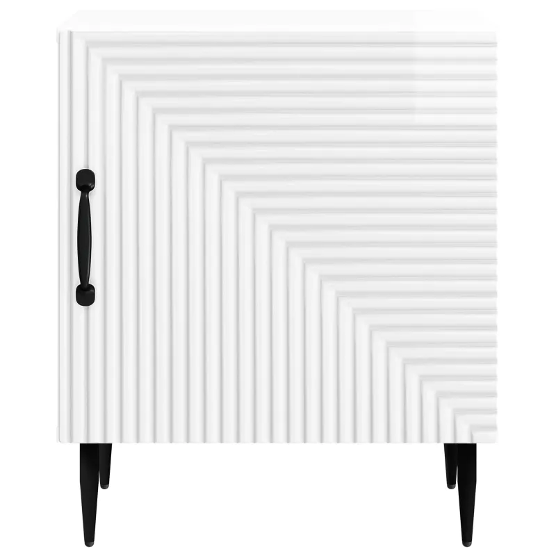 Šalia lovos spintelė 2 pcs Itin blizgi balta 43 x 34,5 x 50 cm