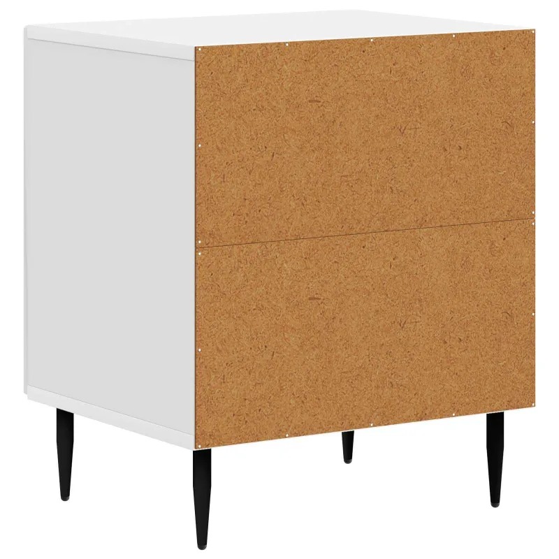 Šalia lovos spintelė 2 pcs Itin blizgi balta 43 x 34,5 x 50 cm