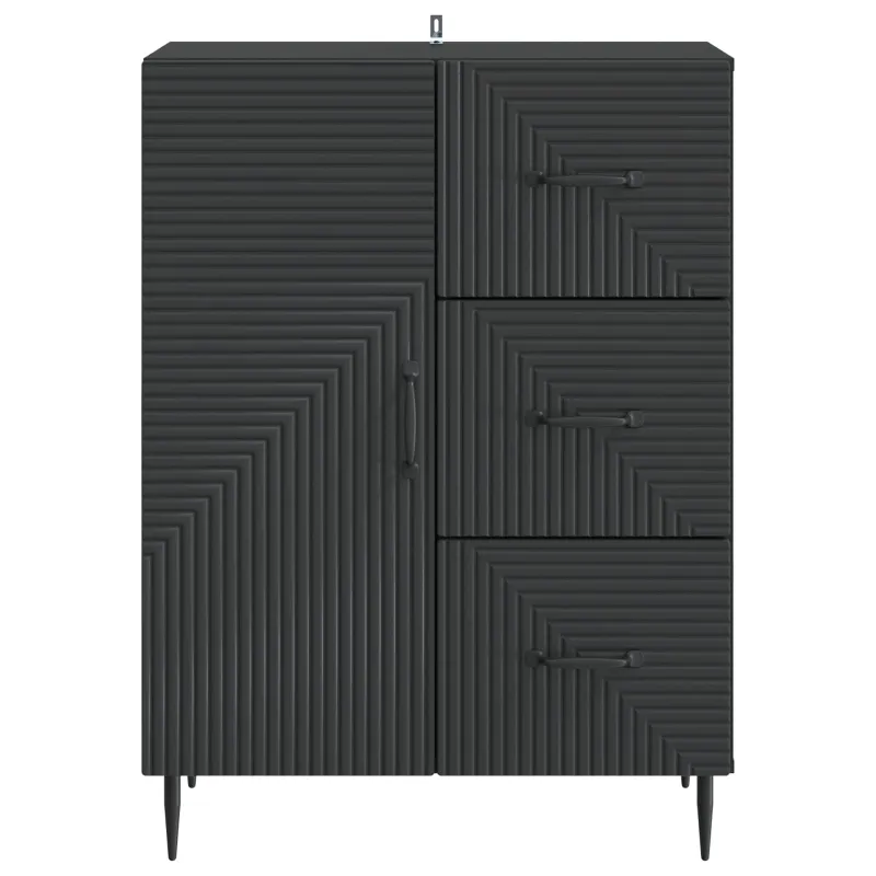 Kabalas su stalčių Juoda 66 x 34,5 x 89,5 cm Apdirbta mediena
