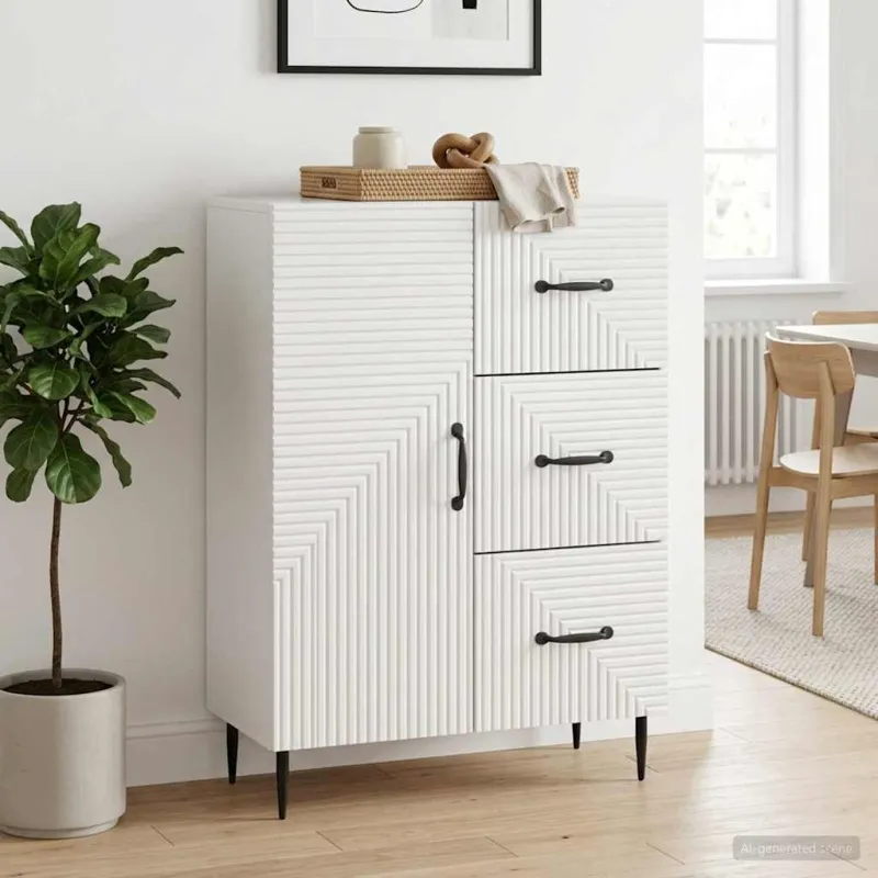 Kabalas Itin blizgi balta 66 x 34,5 x 89,5 cm Apdirbta mediena