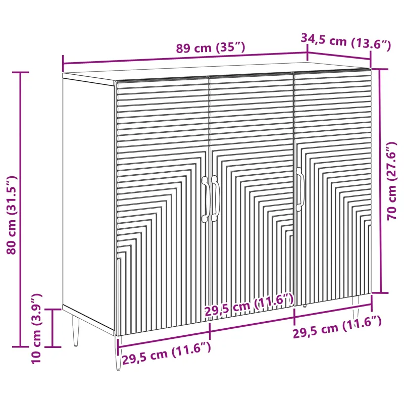 Kabalas Itin blizgi balta 89 x 34,5 x 80 cm Apdirbta mediena